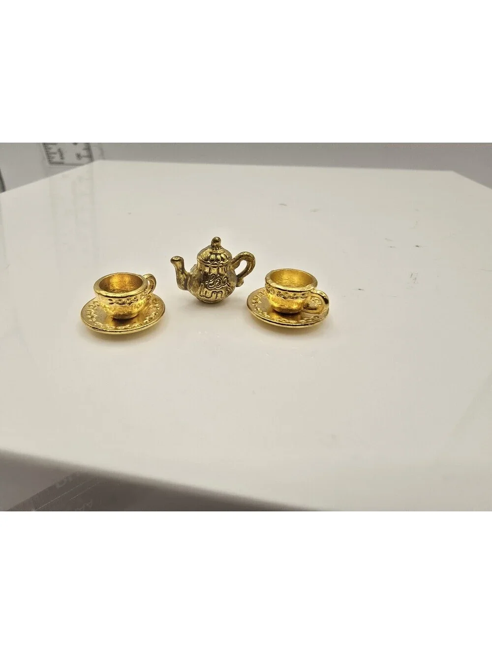3PC 1:12 Scale Dollhouse Miniatures Teapot Cups Dish Kitchen